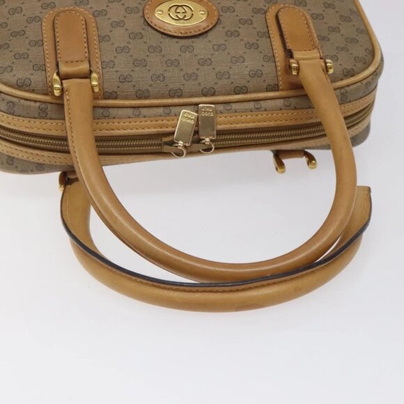 GUCCI Micro GG Supreme Hand Bag PVC Beige Gold 000 39 0030 Auth BA2146 - Picture 8 of 14